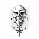 skull with anchors tattoo design idea