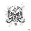 skull with anchors tattoo design idea