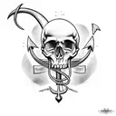 skull with anchors tattoo design idea