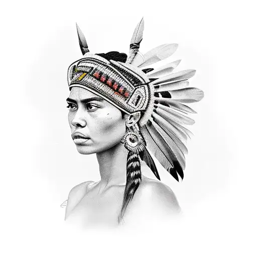 brazilian indigenous woman amazon tattoo design idea