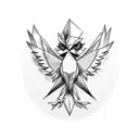 two big origami bird and one little origami bird tattoo design idea