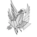 two big origami bird and one little origami bird tattoo design idea