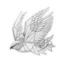 two big origami bird and one little origami bird tattoo design idea