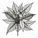 botanic leafs  tattoo design idea