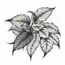 botanic leafs  tattoo design idea