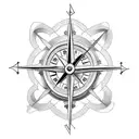 cross, compass, and clock tattoo design idea