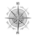cross, compass, and clock tattoo design idea