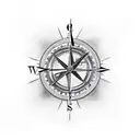 cross, compass, and clock tattoo design idea