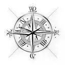 cross, compass, and clock tattoo design idea