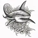 shark mindset tattoo design idea