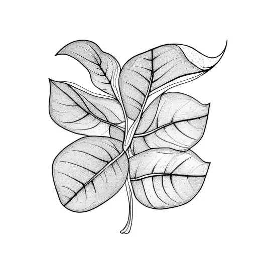 branches of Philodendron leaves  tattoo design idea