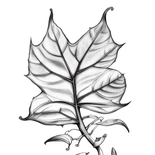 branches of Philodendron leaves  tattoo design idea