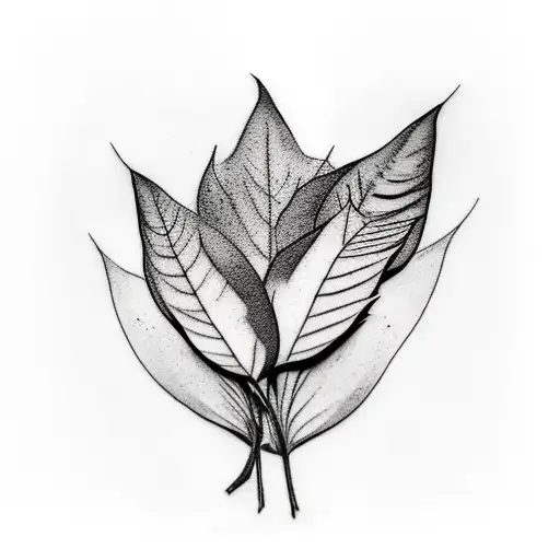 Filled branches of Philodendron leaves minimal tattoo drawing in black for covering and old fading tattoo on arm that th tattoo design idea