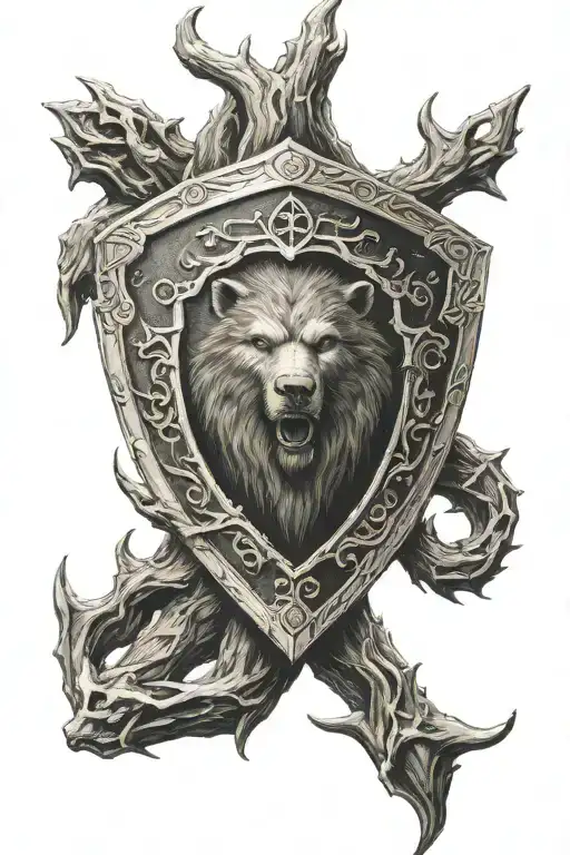 beorn lotr shield tattoo design idea