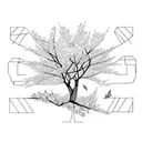 cherry blossom tree tattoo design idea