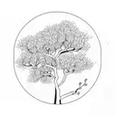 cherry blossom tree tattoo design idea