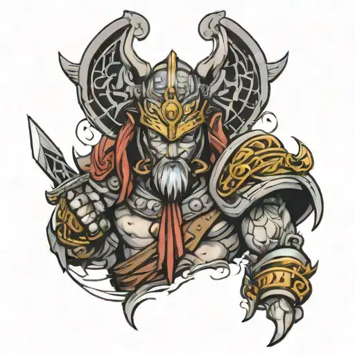 gods warrior  tattoo design idea