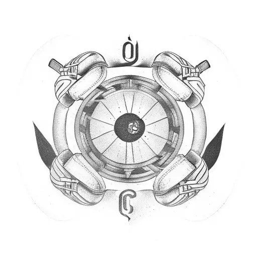 olympic Circle with boxing gloves And crossfit  tattoo design idea