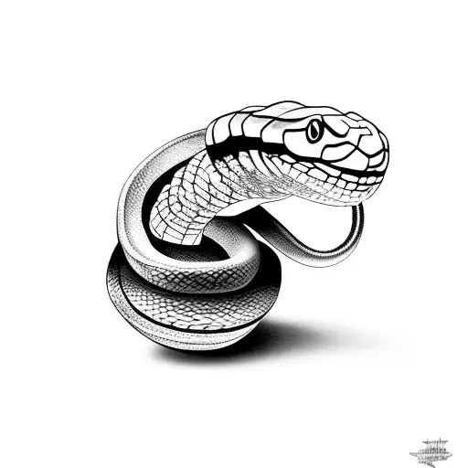 snake black mamba around a basketball tattoo design idea