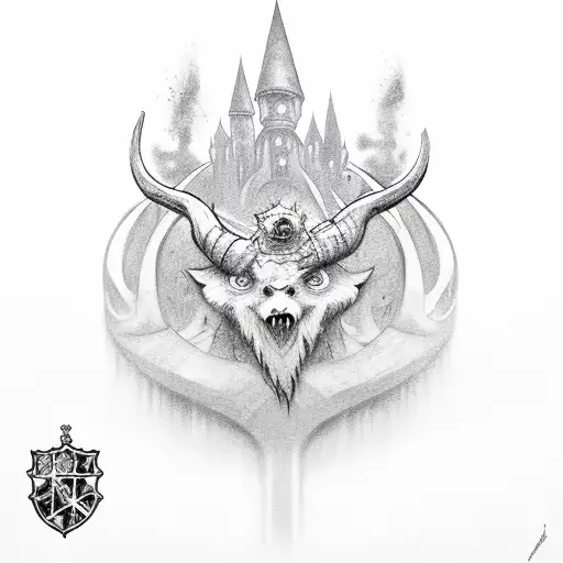 elder wand hogwards castle always snitch tattoo design idea