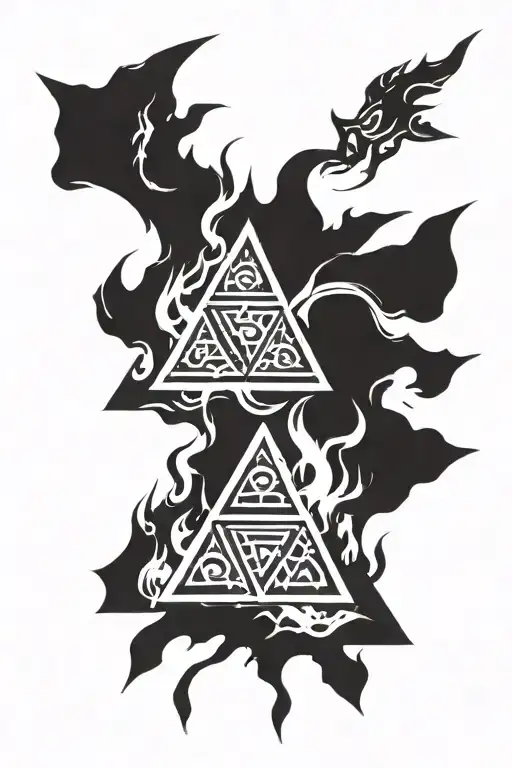 zelda triforce cursed mark sasuke flame tattoo design idea