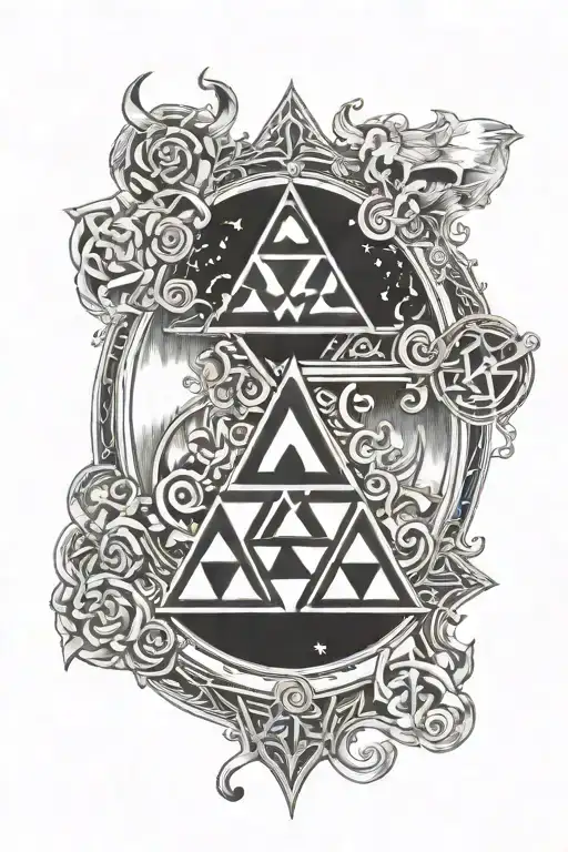 zelda one triforce inside in cursed mark sasuke and circle flame outside  tattoo design idea