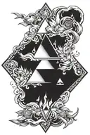 zelda triforce flame outside tattoo design idea