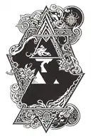 zelda triforce flame outside tattoo design idea