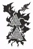 zelda triforce cursed mark sasuke flame tattoo design idea