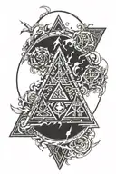 zelda one triforce inside in cursed mark sasuke and circle flame outside  tattoo design idea