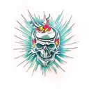 Phoenix skull tattoo design idea