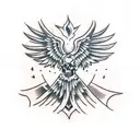 Phoenix skull tattoo design idea