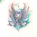 Phoenix skull tattoo design idea