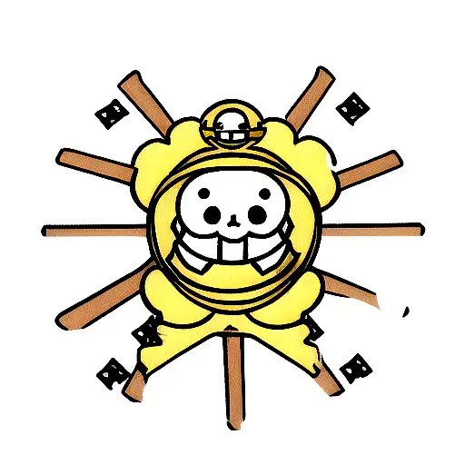 one piece pirate flag inspired in python logo tattoo design idea