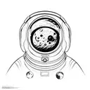 spaceman  the moon tattoo design idea