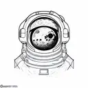 spaceman  the moon tattoo design idea