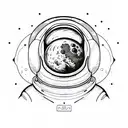 spaceman  the moon tattoo design idea