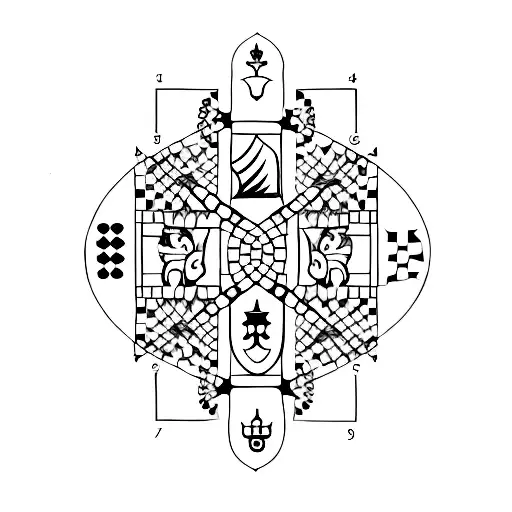 A minimalist tattoo of a chessboard with a single chess piece tattoo design idea