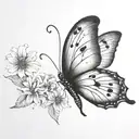 semicolon with butterfly tattoo design idea