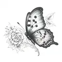 semicolon with butterfly tattoo design idea