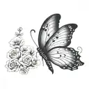 semicolon with butterfly tattoo design idea