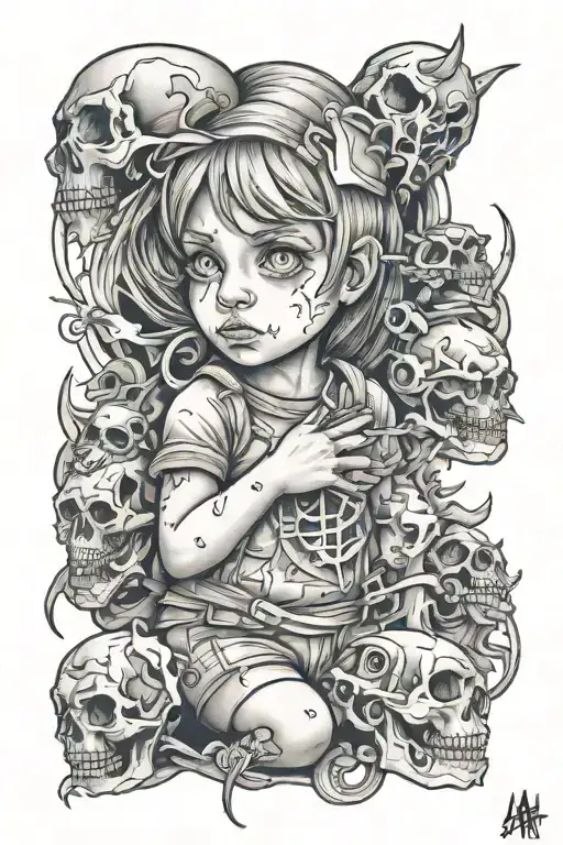 childhood trauma tattoo design idea