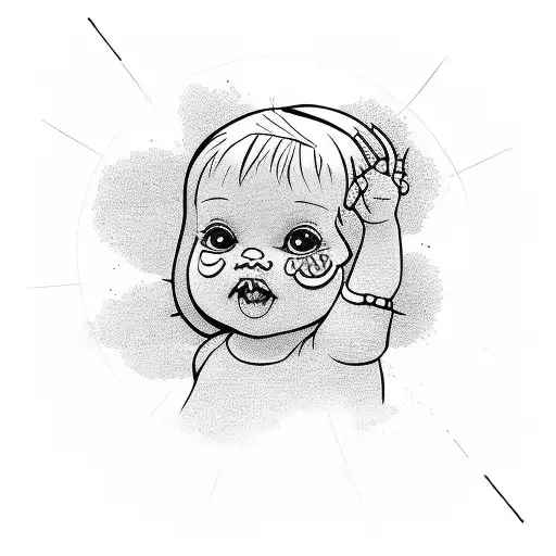  Parents helping toddler take first steps  tattoo design idea