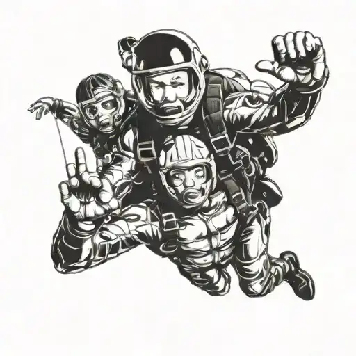 skydiving tattoo design idea