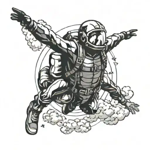skydiving tattoo design idea