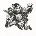 skydiving tattoo design idea