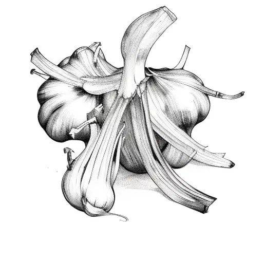 garlic clove tattoo design idea