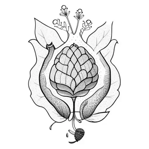 Lily with acorn tattoo design idea