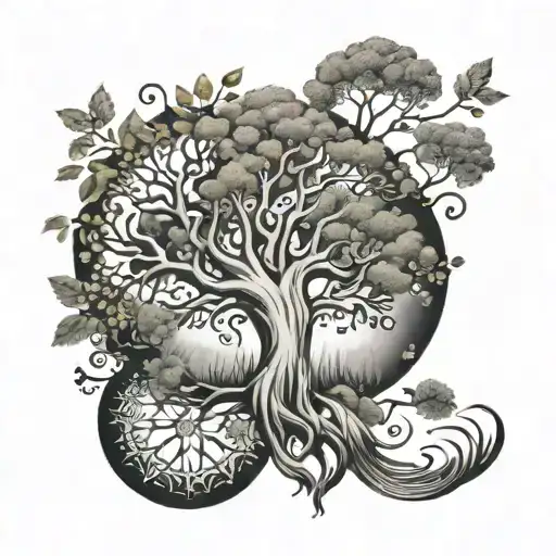 Right arm tattoo which will contains tree of live, and Name Kiara tattoo design idea