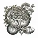 Right arm tattoo which will contains tree of live, and Name Kiara tattoo design idea